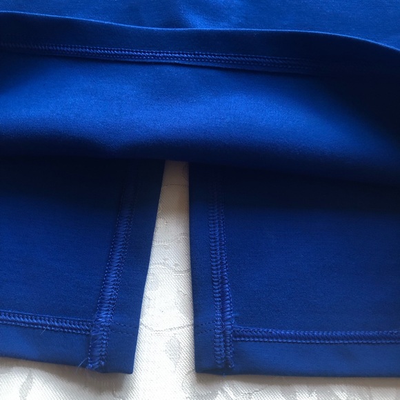 Studio F Royal Blue High-Waisted Elastic Pencil Skirt Back Slip Women’s Size 12 - Picture 13 of 16